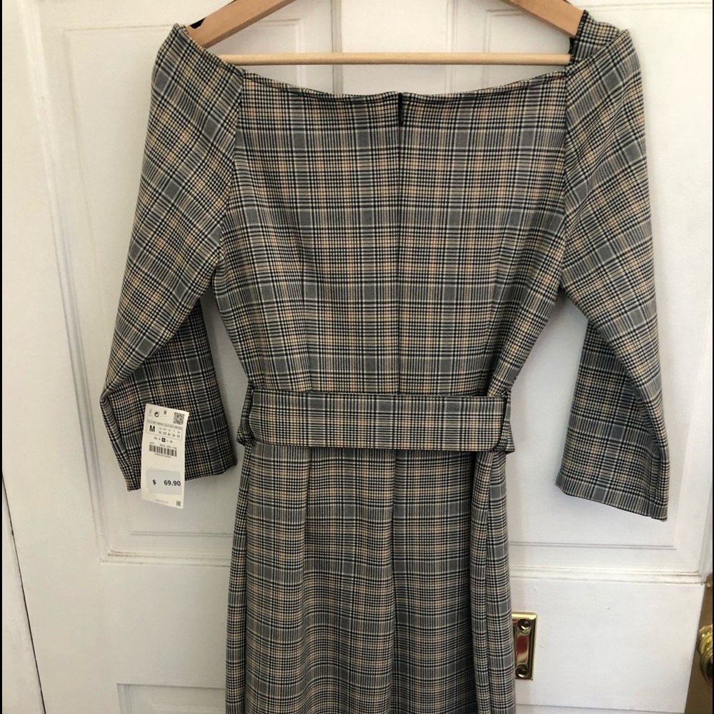 Zara Belted Checkered Dress - Picture 6 of 10